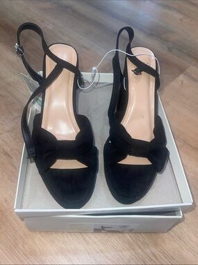 a new day Black Bow Slingback Heels